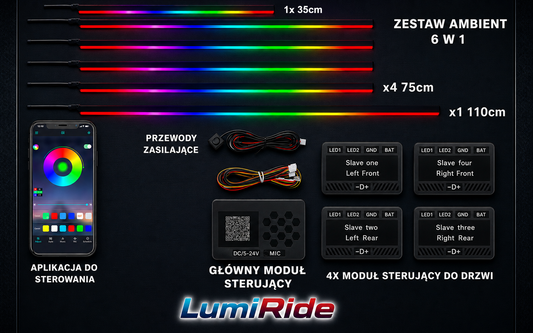 Zestaw Ambient LED LumiRide - Professional